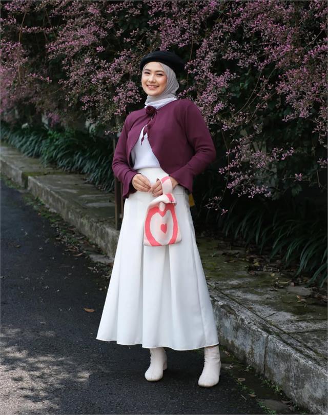 Outfit Naira Cardigan Knit Set Rok Flare